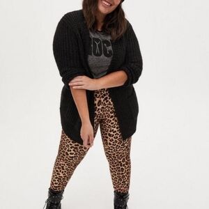 Leopard print Torrid Pixie ponte pants with tummy panel